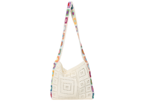 BOLSO BANDOLERA, DETALLE FLORES. REF: JJ031