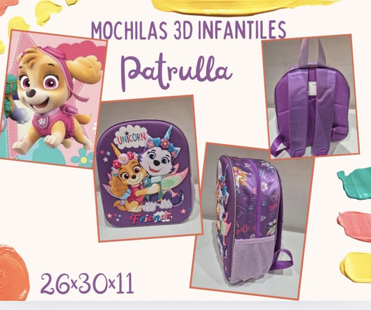MOCHILA 3D. PATRULLA NIÑA. REF: 6561