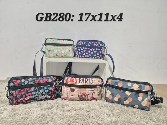 BOLSO BANDOLERA ESTAMPADA NYLON. REF: GB280