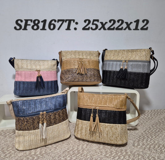 BOLSO BANDOLERA RAFIAS. REF: SY819T